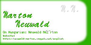 marton neuwald business card